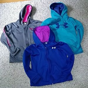 Lot of 3 youth GUC Under Armour hoodies
